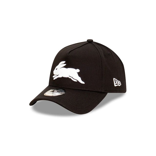 NRL South Sydney Rabbitohs 9Forty A-Frame Snapback (XRS3929) - Black New Era Caps